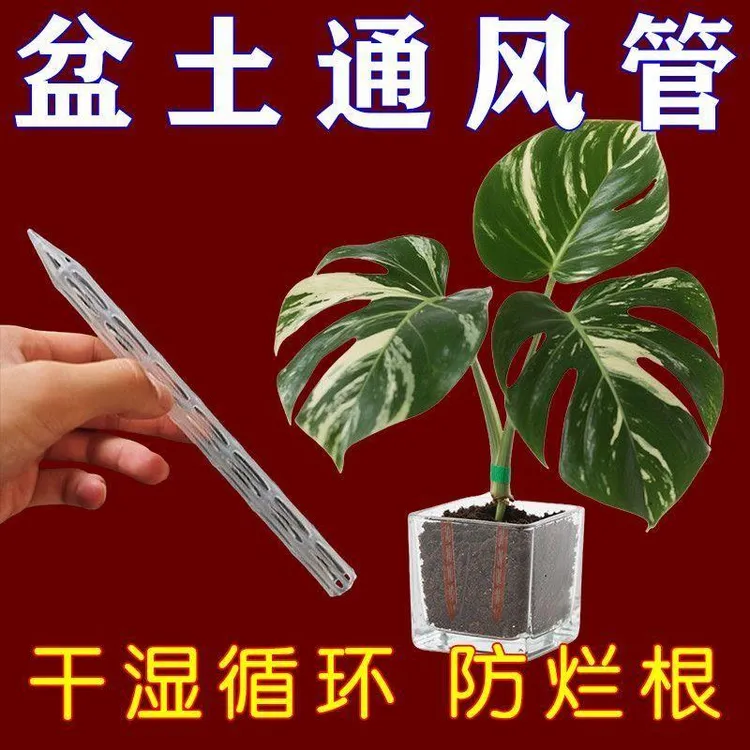 新款盆土通风管透气管防烂根神器盆土透气花盆底部加长花卉施肥管