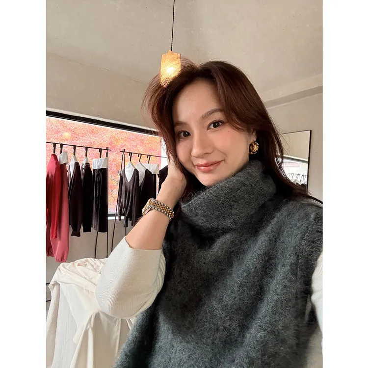 KEEP KAPU靠谱【首尔初见】绵羊毛羊绒拉毛堆堆领针织背心KP253802