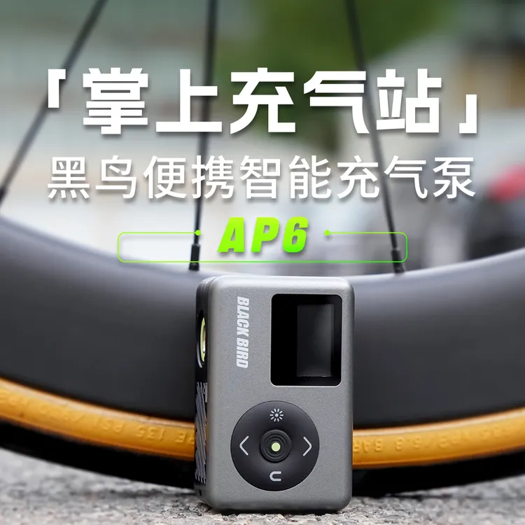 【新品】黑鸟AP6迷你充气泵自行车打气泵公路车打气筒电动车便携式
