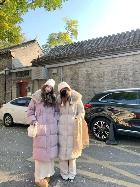 EIA一尧【一件暖暖过冬】90白鸭绒长羽绒服收腰保暖可拆卸狐狸毛领