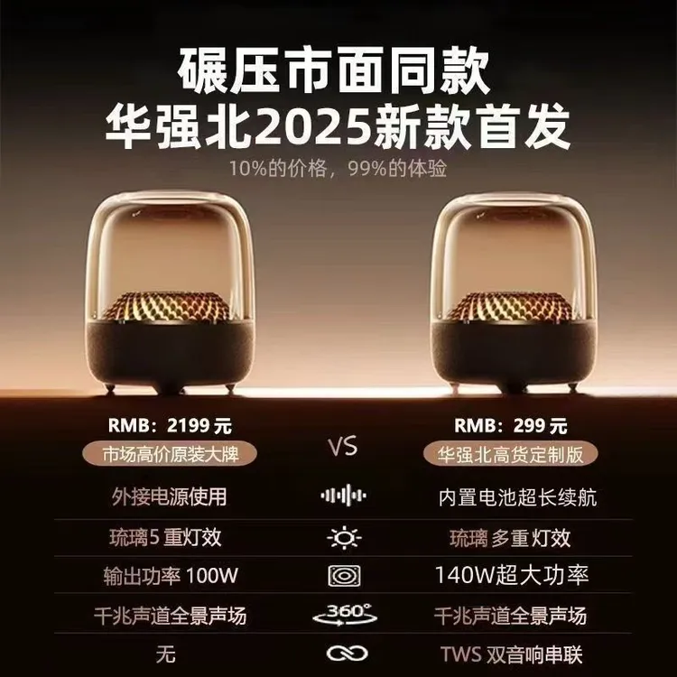 哈曼音效丨工厂直发/新款哈曼同款四代琉璃无线蓝牙音箱家用礼盒