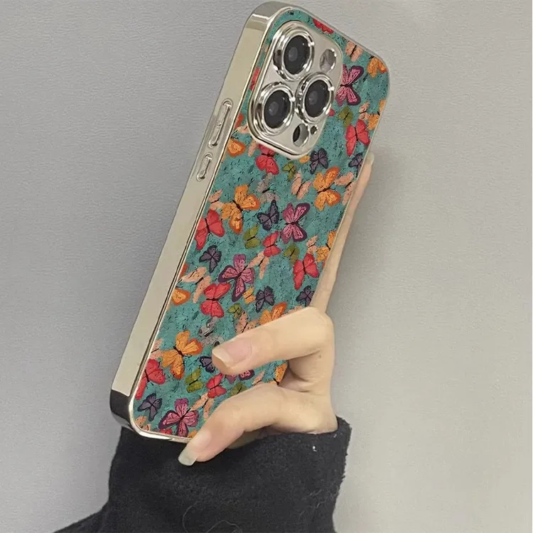 起舞蝴蝶适用苹果16promax手机壳iPhone15pro情侣14pm防摔13p情侣