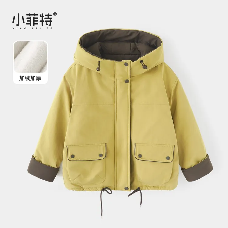小菲特女童冬加厚连帽外套中大童保暖棉衣儿童休闲上衣BGYD57344