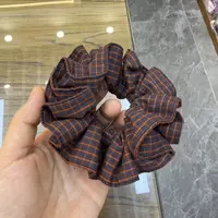 布艺格子秋冬新款高级感发绳韩版头饰发饰气质百搭简约大肠发圈