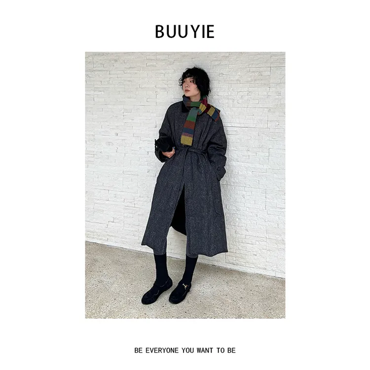 BUUYIE【砚星】鹅绒服保暖外套女新款冬季韩系宽松羽绒服251365