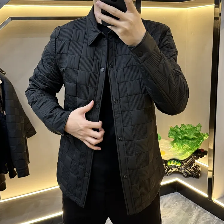 23147秋冬季新品男士薄棉夹克外套时尚修身舒适高级感简约帅气