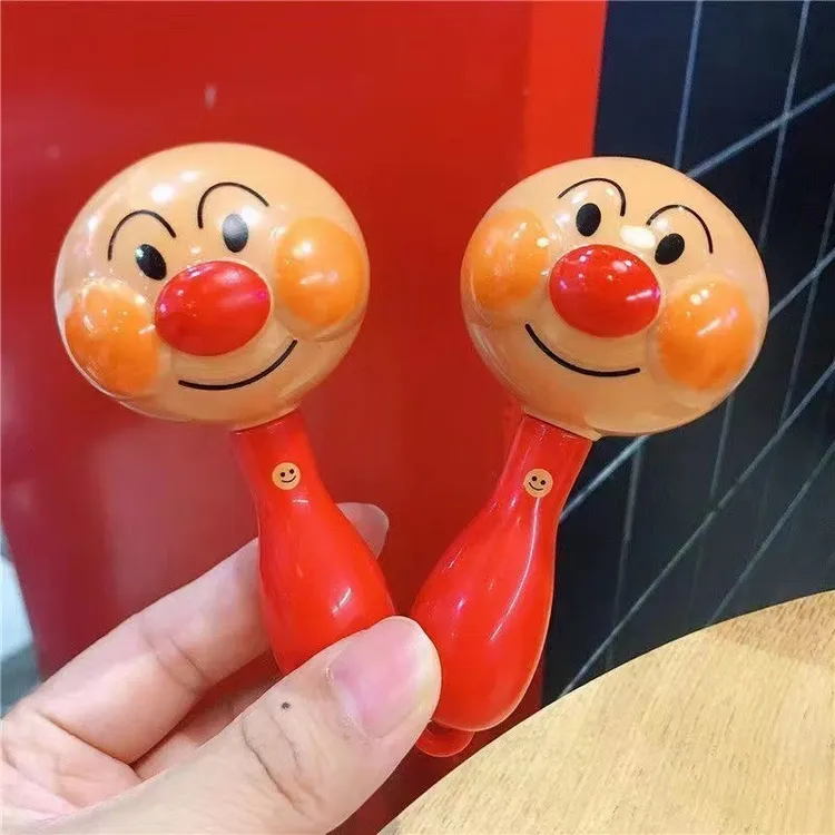 厂家出口日本沙锤面包超人婴儿玩具手摇沙鼓摇铃乐器早教玩具