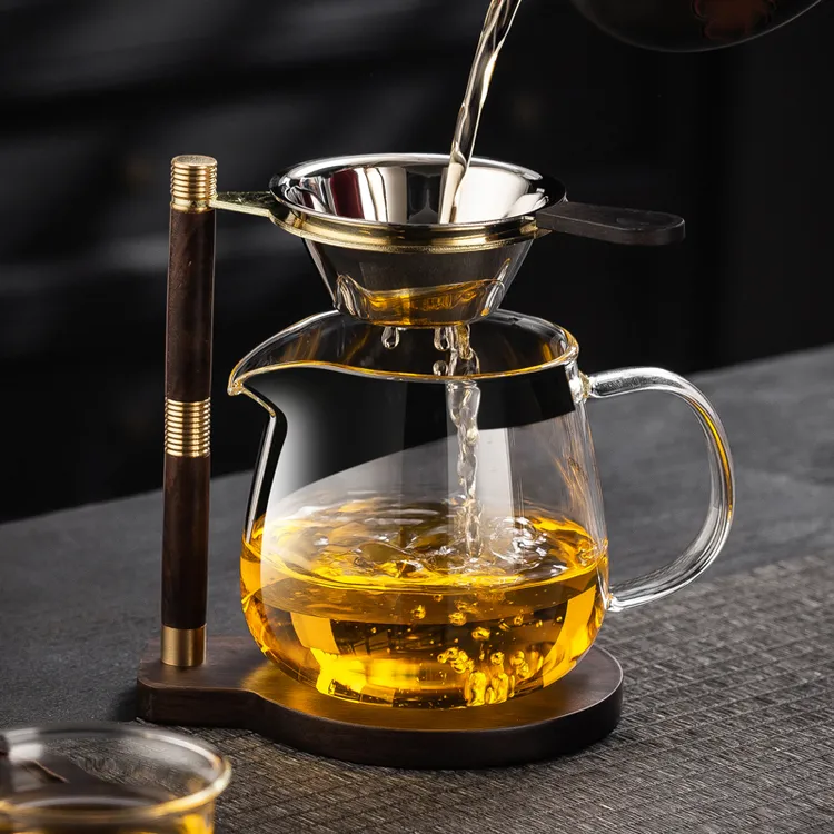 懒人泡茶支架玻璃公道杯茶漏架易泡架过滤网支架功夫茶具分茶器