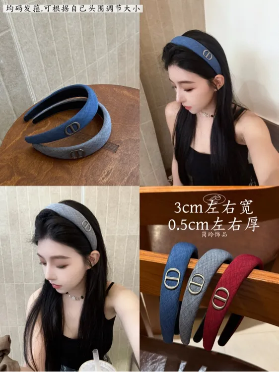 日韩秋冬复古港风INS风复古发箍网红时尚简约气质款发箍高颅顶