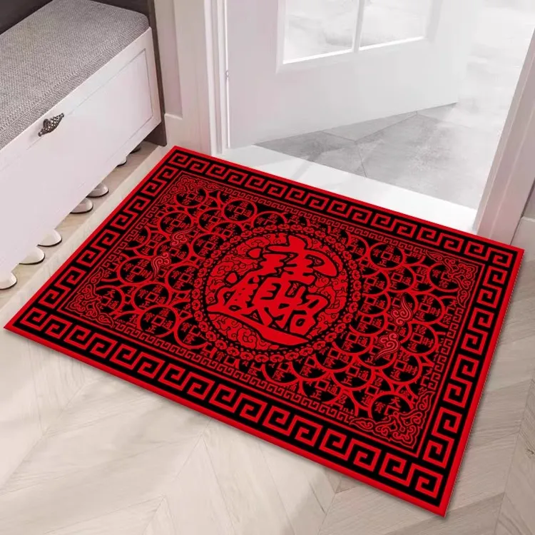 ko地垫门垫吸水防滑垫脚垫家用裁剪喜庆入户门水晶绒地垫可裁剪地