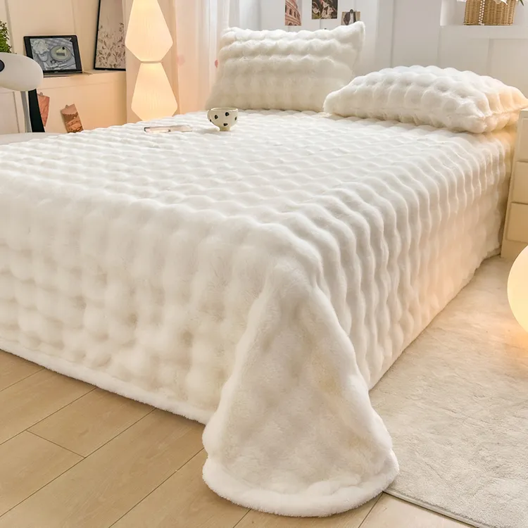 泡泡绒牛奶绒床单毛绒珊瑚绒冬天加绒单件绒床单法兰绒宿舍单人