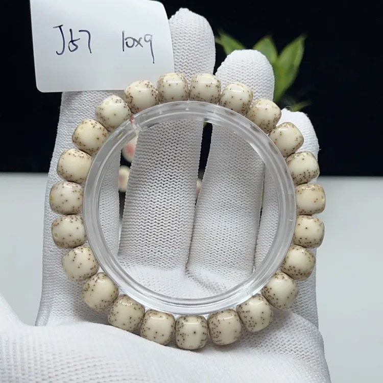 J57赤焰虎10×9正月通体大留白小细星一物一图星月菩提手串