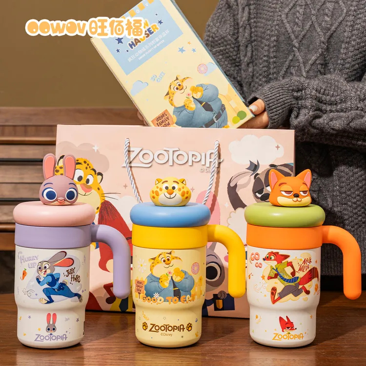 疯狂动物城朱迪尼克情侣保温杯女生高颜值大容量杯子生日新年礼物