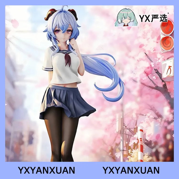 原神甘雨gk手办直播JK校服二次元美少女动漫周边电脑桌摆件模型