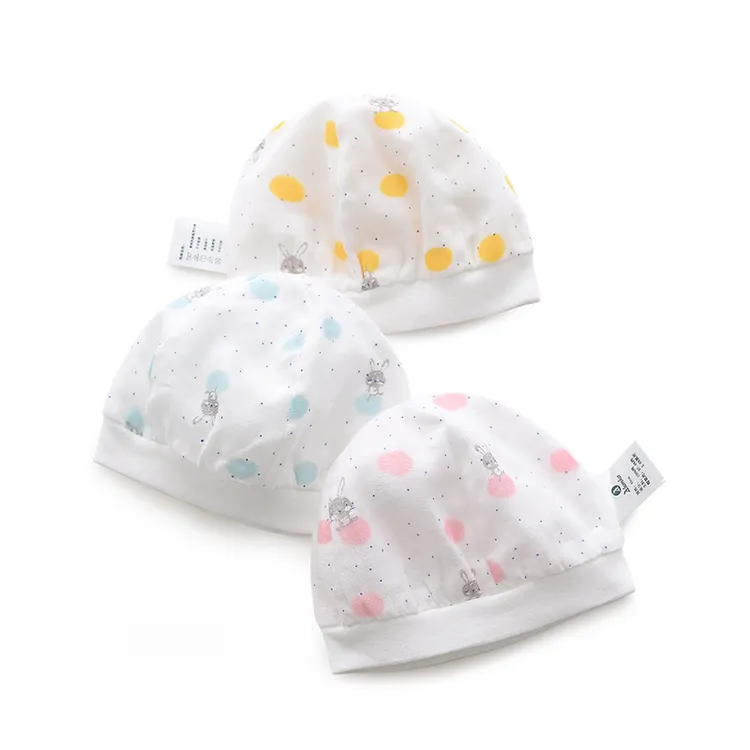 新生儿纱布帽子 0-3月精梳棉胎帽男女宝宝太阳帽四季通用母婴用品