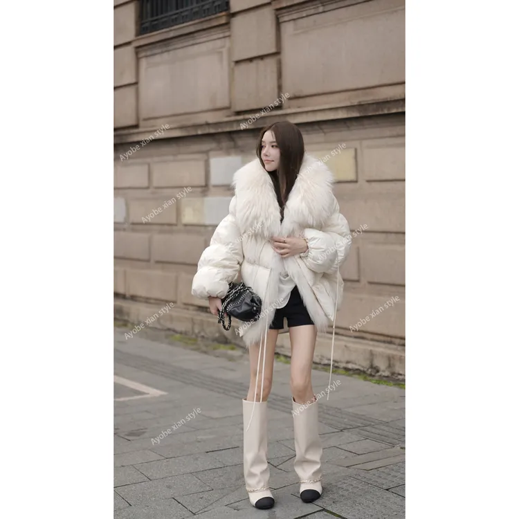 【AYOBE】小贤  氛围感貉子毛小众冬季保暖90鹅绒外套