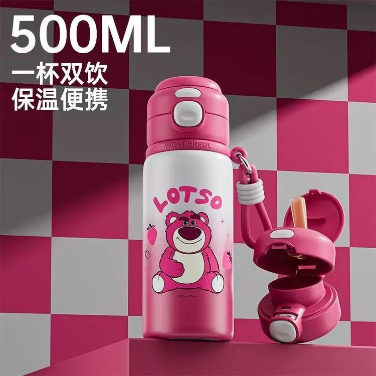 2025新保温杯卡通可爱一盖双饮316不锈钢内胆便携