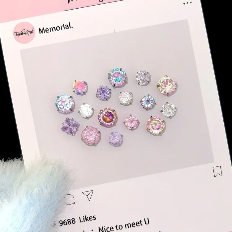 钛钢耳饰 薄荷糖纸｜ins风爆闪多切面养耳耳骨钉耳钉