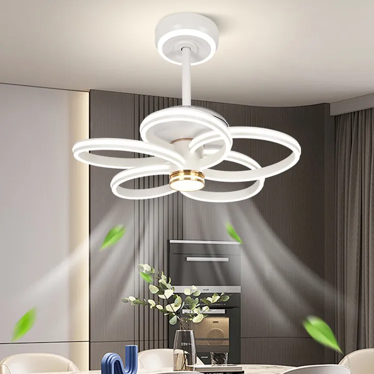 餐厅隐形风扇灯现代简约北欧风卧室风扇吊灯中山工厂直发