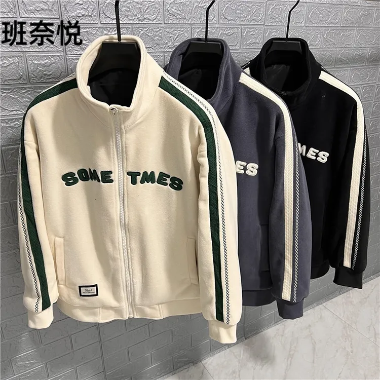 班奈悦棒球服男士秋冬新款立领夹克青年韩版潮牌时尚拼色保暖