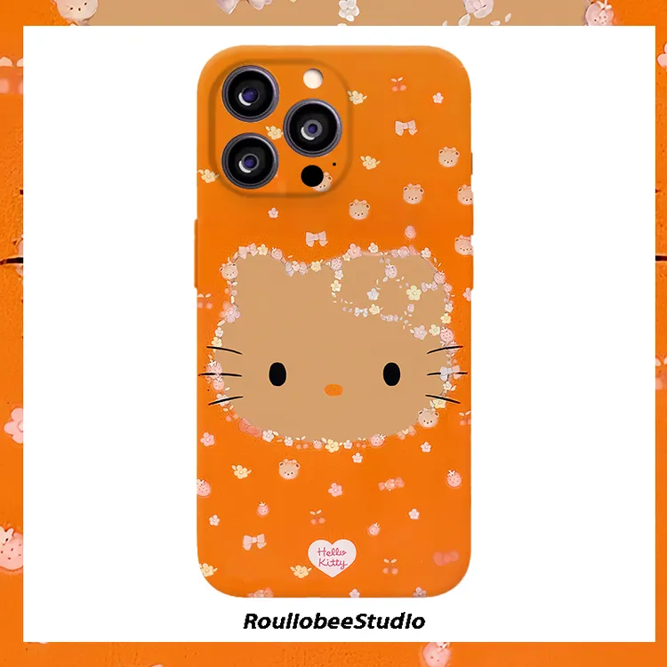 星宇橙Kitty脑袋适用苹果17/16手机壳华为P70oppo小米15vivo套11