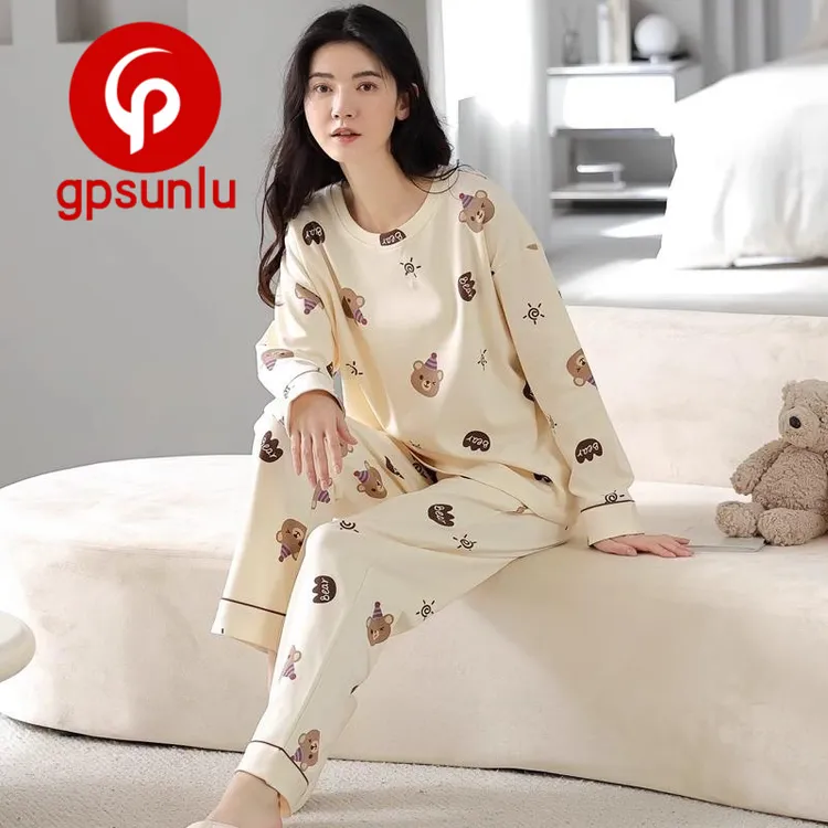 gpsunlu「萌系」纯棉睡衣女春秋款2025新款长袖秋冬季家居服套装