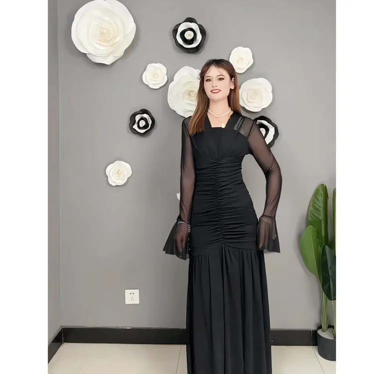 5825【包邮】气质时尚高级简约大气千金名媛女装连衣裙