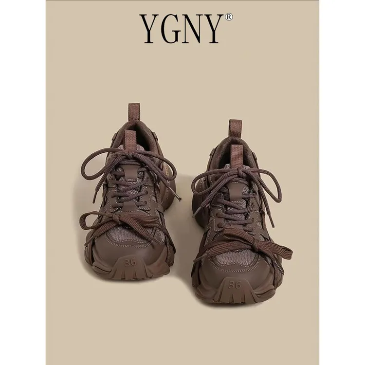 Ygny Dad Shoes女式2025春季新款覆古24秋冬街双鞋带休闲运动鞋潮