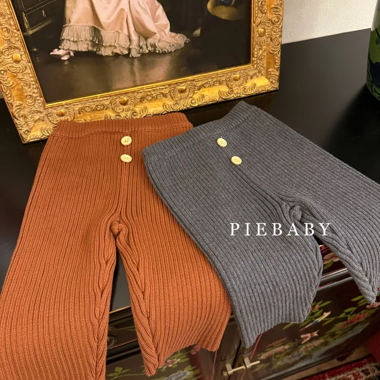 Pie baby-加厚针织裤宝宝秋冬大PP裤ins北欧风坑条婴幼儿休闲裤子