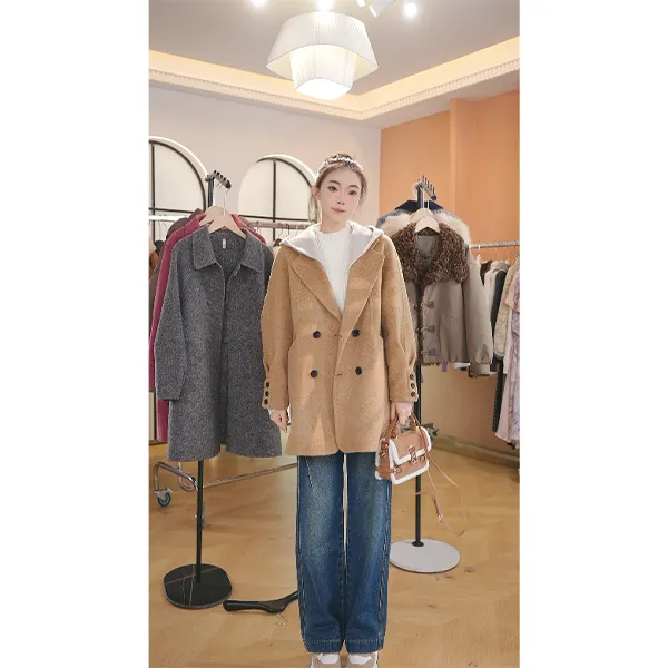 L1018  2025年秋冬新款时尚气质洋气收腰显瘦中长款大衣