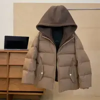 【现货】假两件连帽羽绒服90白鸭绒保暖韩版男女童加厚羽绒服YG7160