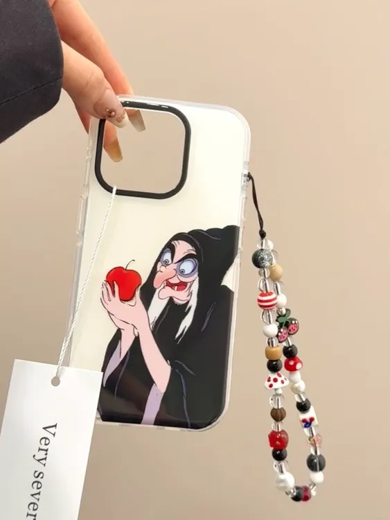 恶搞创意立体红苹果巫婆带链条适用苹果16promax手机壳15iphone14