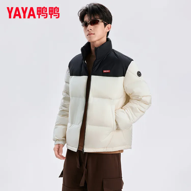 YAYA/鸭鸭【时空道宇联名】短款羽绒服男2025新款情侣时尚保暖外套