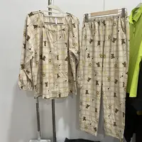 2591女士家居服套装小熊睡衣长袖长裤秋冬舒适居家宽松保暖
