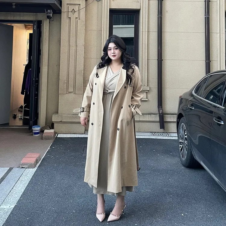 卡其色风衣外套女中长款秋新款韩版宽松收腰英伦风流行大衣