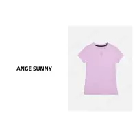 ANGE SUNNY【小月亮紫色T恤】圆领短袖修身刺绣上衣时尚新款