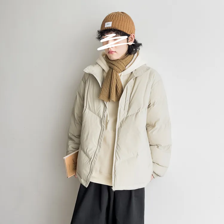 苏打汽水工作室冬季时尚胸口拉链装饰立领棉服男女款加厚保暖棉衣