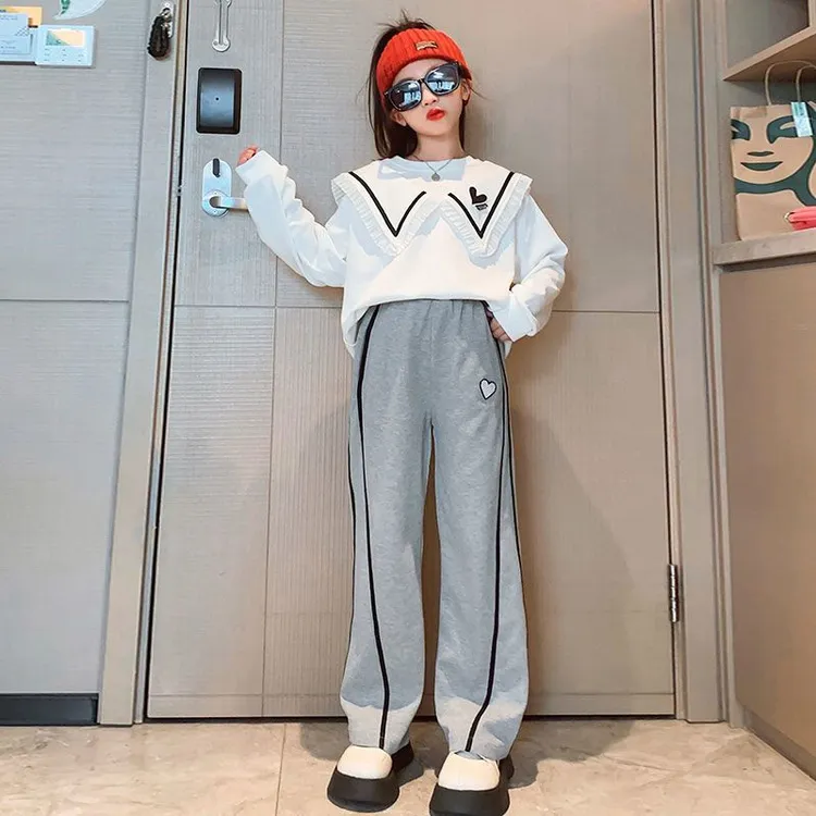 女童春秋套装新款中大童时髦洋气网红女孩休闲裤两件套儿童服装潮