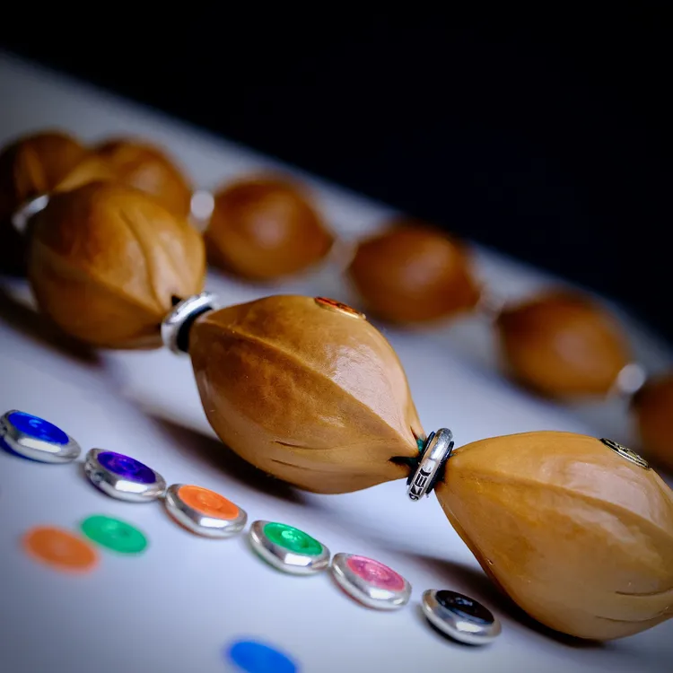 1376弧光银隔片2.0版大号外径7内嵌不磨核999银归圆文玩垫片纯银