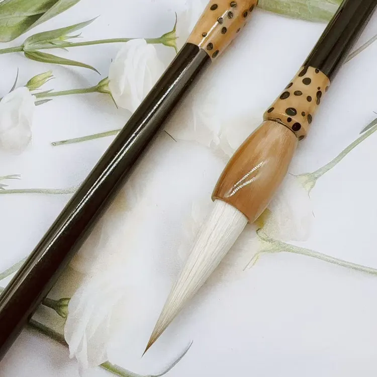 怀袖黑檀木镶嵌牛角菩提兼豪中楷适用于楷行隶篆书法作品专用