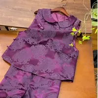 【金玉花】（扣子全解）娃娃领提花减龄女士上衣马甲 双层中国风马夹