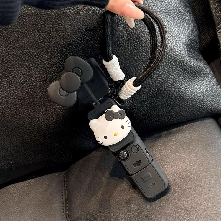 黑色kitty大疆保护壳pocket3保护套可爱硅胶镜头云台相机防刮配件
