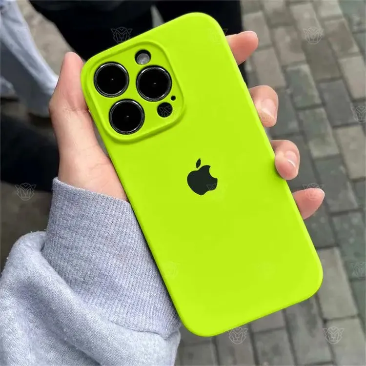 适用ins荧光绿iPhone17promax硅胶壳16苹果15Pro防摔14新款13全包