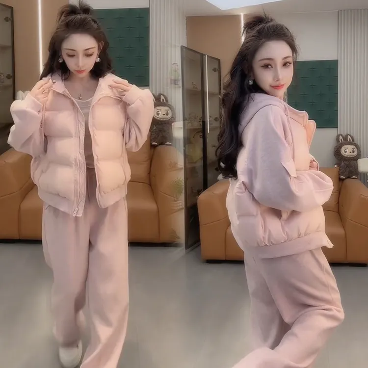 2025秋冬新款时尚显瘦气质网红高档套装女高级百搭宽松大码两件套