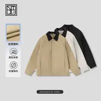 NTDG-ONE/南通大个秋冬编织皮翻领立体剪裁通勤夹克棉服3555