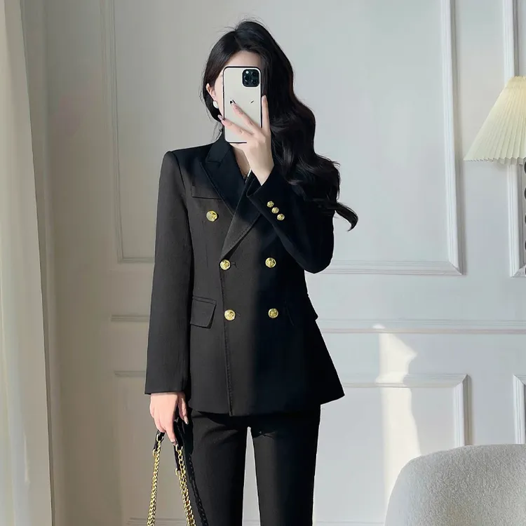 西装套装女装高端大气上档次2025秋冬新款爆款洋气职场正装黑西服
