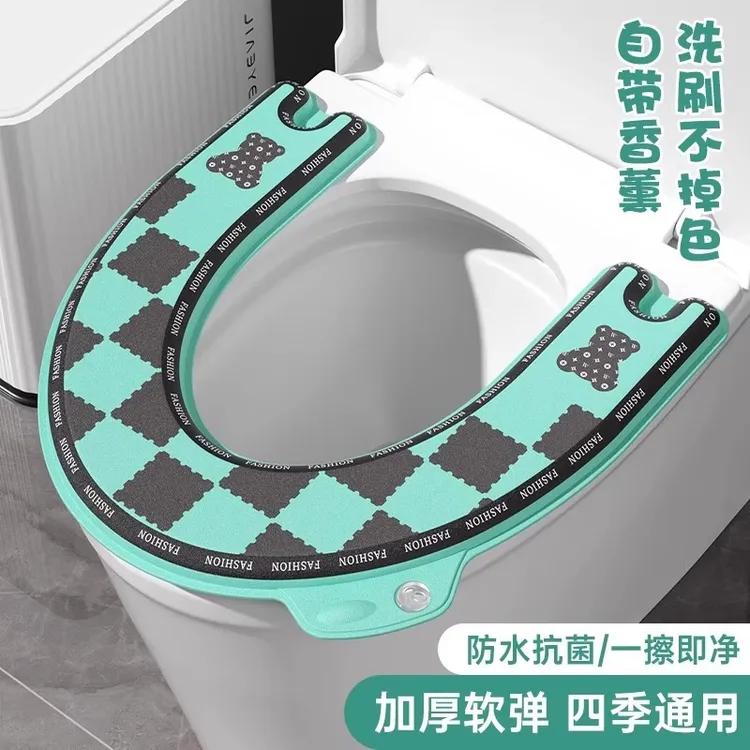 马桶套印染易清洗清新防水免洗马桶垫坐垫轻奢坐垫轻奢风马桶垫