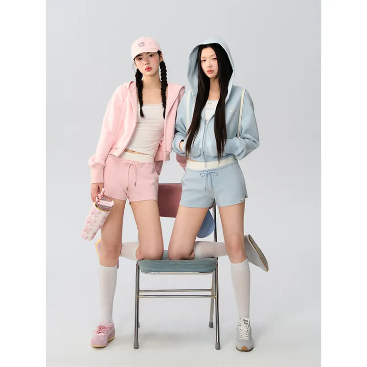 【LaluneDuCiel】LLDC休闲连帽卫衣外套抽绳短裤套装LAXD00791