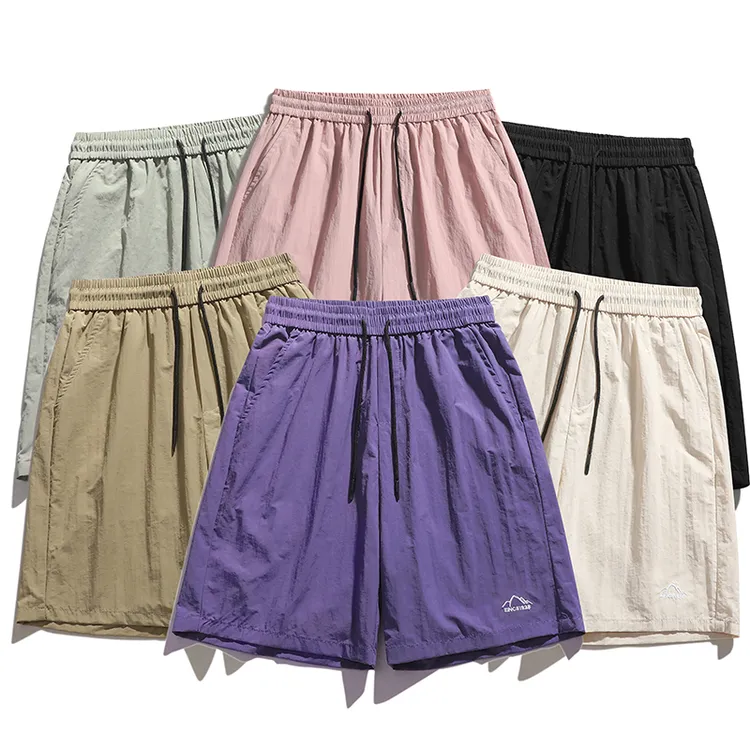 夏季透气小山直筒裤防蚊短裤速干夏季休闲宽松中腰薄款百搭纯色