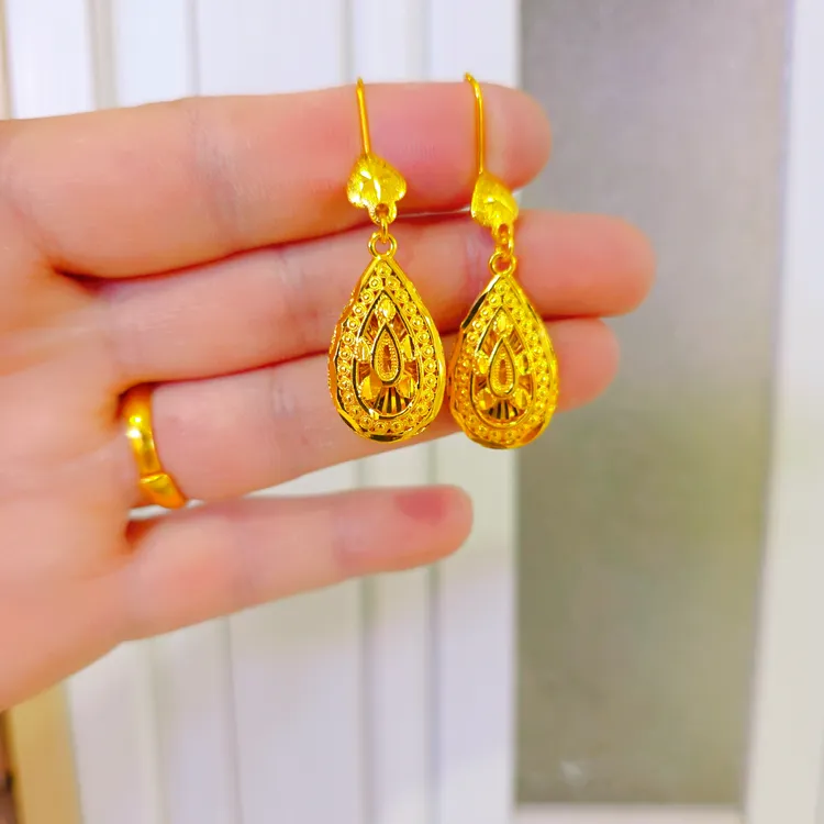 铜合金耳饰 民族风金色女朋克风耳环吊坠耳钩0.01قاپلىما ئالتۇن